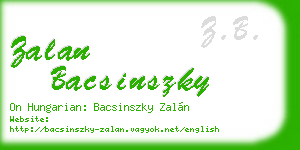zalan bacsinszky business card